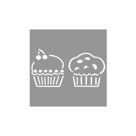 Artikel ST-834 Yabanmersinli Cupcake Stencil Tasarımı 30x30 cm Kanvas Tablo