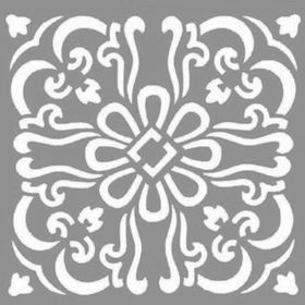 Artikel ST-843 Karo Daisy Stencil Tasarımı 30x30 cm Kanvas Tablo