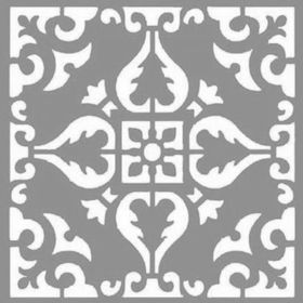 Artikel ST-844 Karo Lavender Stencil Tasarımı 30x30 cm Kanvas Tablo