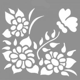 Artikel ST-850 Konan Kelebek Stencil Tasarımı 30x30 cm Kanvas Tablo