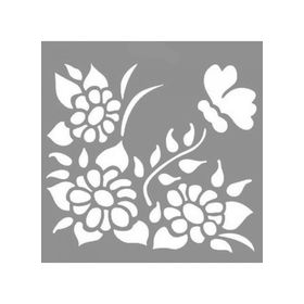 Artikel ST-850 Konan Kelebek Stencil Tasarımı 30x30 cm Kanvas Tablo