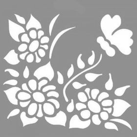 Artikel ST-850 Konan Kelebek Stencil Tasarımı 30x30 cm Kanvas Tablo