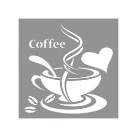 Artikel ST-857 Coffee Stencil Tasarımı 30x30 cm Kanvas Tablo