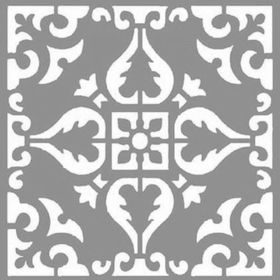 Artikel ST-858 Karo Moss Stencil Tasarımı 30x30 cm Kanvas Tablo