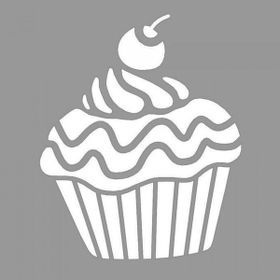 Artikel ST-875 Cupcake Coconut Stencil Tasarımı 30x30 cm Kanvas Tablo