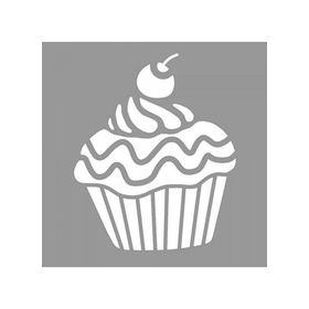 Artikel ST-875 Cupcake Coconut Stencil Tasarımı 30x30 cm Kanvas Tablo