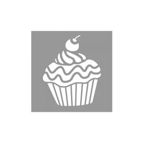 Artikel ST-875 Cupcake Coconut Stencil Tasarımı 30x30 cm Kanvas Tablo