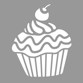 Artikel ST-875 Cupcake Coconut Stencil Tasarımı 30x30 cm Kanvas Tablo