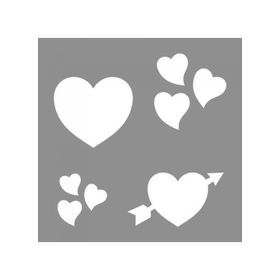Artikel ST-893 Aşk ve Kalpler Stencil Tasarımı 30x30 cm Kanvas Tablo