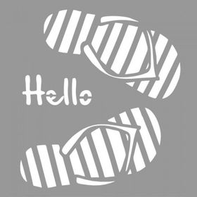 Artikel ST-908 Hello Slippers Stencil Tasarımı 30x30 cm Kanvas Tablo