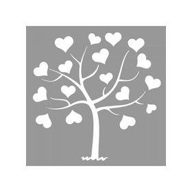 Artikel ST-914 Kalp Ağacı 3 Stencil Tasarımı 30x30 cm Kanvas Tablo