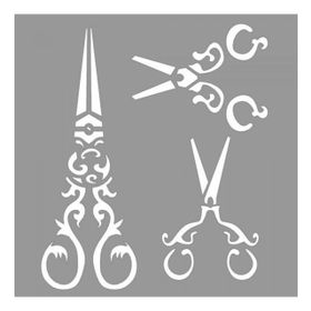 Artikel ST-920 Terzi Makasları Stencil Tasarımı 30x30 cm Kanvas Tablo