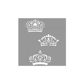 Artikel ST-927 Royal Taçlar Stencil Tasarımı 30x30 cm Kanvas Tablo