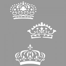 Artikel ST-927 Royal Taçlar Stencil Tasarımı 30x30 cm Kanvas Tablo