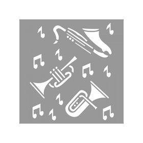 Artikel ST-935 Jazz Stencil Tasarımı 30x30 cm Kanvas Tablo