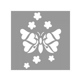 Artikel ST-943 Kelebek Lisa Stencil Tasarımı 30x30 cm Kanvas Tablo