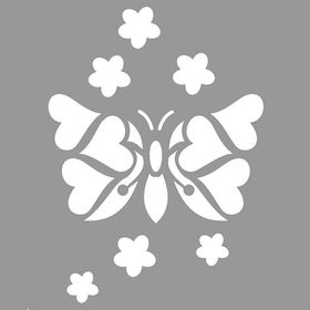 Artikel ST-943 Kelebek Lisa Stencil Tasarımı 30x30 cm Kanvas Tablo