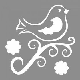 Artikel ST-946 Floral Kuş Desen Stencil Tasarımı 30x30 cm Kanvas Tablo