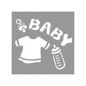 Artikel ST-957 Bebek Malzemeleri Desen Stencil Tasarımı 30x30 cm Kanvas Tablo