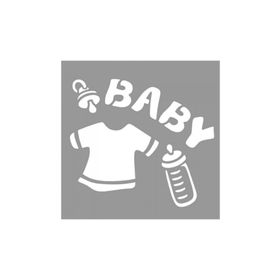 Artikel ST-957 Bebek Malzemeleri Desen Stencil Tasarımı 30x30 cm Kanvas Tablo