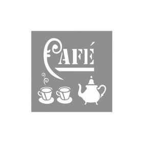 Artikel ST-969 Cafe Babbino Stencil Tasarımı 30x30 cm Kanvas Tablo