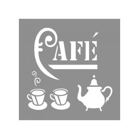 Artikel ST-969 Cafe Babbino Stencil Tasarımı 30x30 cm Kanvas Tablo