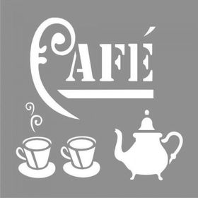 Artikel ST-969 Cafe Babbino Stencil Tasarımı 30x30 cm Kanvas Tablo