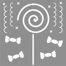 Artikel ST-971 Şekerler Stencil Tasarımı 30x30 cm Kanvas Tablo