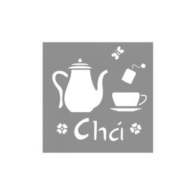 Artikel ST-974 Cha Stencil Tasarımı 30x30 cm Kanvas Tablo