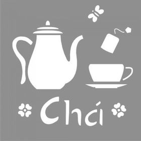 Artikel ST-974 Cha Stencil Tasarımı 30x30 cm Kanvas Tablo
