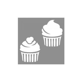 Artikel ST-979 Red Velvet Cupcake Stencil Tasarımı 30x30 cm Kanvas Tablo