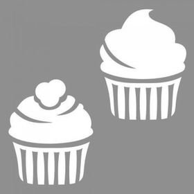Artikel ST-979 Red Velvet Cupcake Stencil Tasarımı 30x30 cm Kanvas Tablo