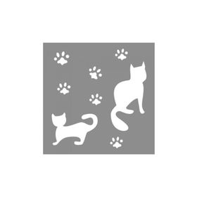 Artikel ST-980 Katze Stencil Tasarımı 30x30 cm Kanvas Tablo