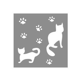 Artikel ST-980 Katze Stencil Tasarımı 30x30 cm Kanvas Tablo