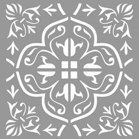 Artikel ST-987 Karo Oldstones Stencil Tasarımı 30x30 cm Kanvas Tablo