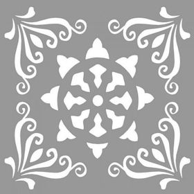 Artikel ST-997 Karo Brown Stencil Tasarımı 30x30 cm Kanvas Tablo