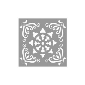 Artikel ST-997 Karo Brown Stencil Tasarımı 30x30 cm Kanvas Tablo