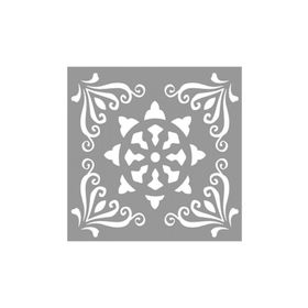 Artikel ST-997 Karo Brown Stencil Tasarımı 30x30 cm Kanvas Tablo