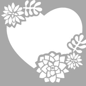 Artikel Succulents Heart Stencil Boyama şablonu 30x30 cm Duvar Stencil