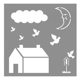 Artikel Tarla Stencil Boyama Şablonu 30x30 cm Duvar Stencil