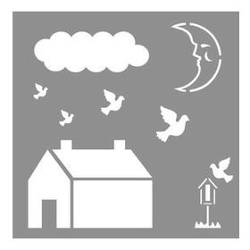 Artikel Tarla Stencil Boyama Şablonu 30x30 cm Duvar Stencil