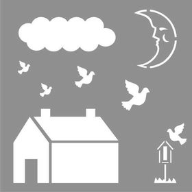 Artikel Tarla Stencil Boyama Şablonu 30x30 cm Duvar Stencil