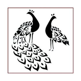Artikel Tavuskuşları Stencil Boyama Şablonu 30x30 cm Duvar Stencil