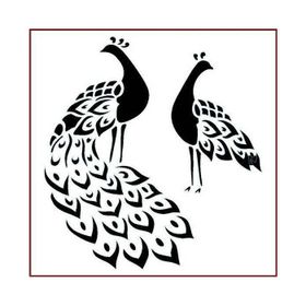 Artikel Tavuskuşları Stencil Boyama Şablonu 30x30 cm Duvar Stencil