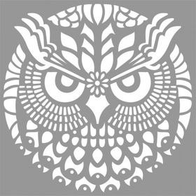 Artikel Tribal Baykuş Stencil Boyama Şablonu 30x30 cm Duvar Stencil