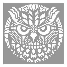 Artikel Tribal Baykuş Stencil Boyama Şablonu 30x30 cm Duvar Stencil