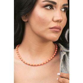 Artikel Turuncu Fimo Boncuk Choker Kolye
