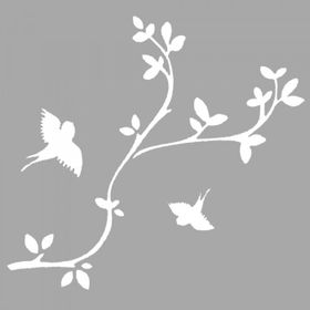 Artikel Uçan Kuş ve Dal Stencil Boyama şablonu 30x30 cm Duvar Stencil