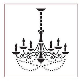 Artikel Viktoryen Avize Stencil Boyama Şablonu 30x30 cm Duvar Stencil