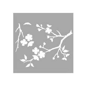 Artikel Violet Çiçek Motif Stencil Boyama Şablonu 30x30 cm Duvar Stencil